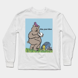 Hiking bear alas poor hiker Long Sleeve T-Shirt